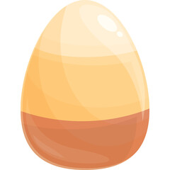 An Easter Egg with Brown and Cream Colors and a Transparent Background Representing Spring and Celebration