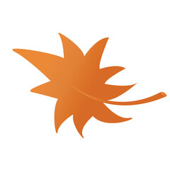 An Isolated Orange Maple Leaf With A Transparent Background Representing Autumn Season And Nature In Full Detail With Sharp Edges And A Gentle Gradient Of Color Indicating A Natural Fall Element