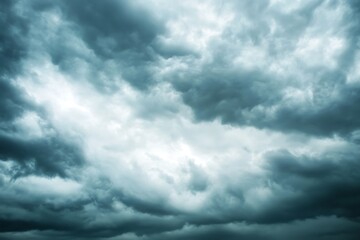 Fototapeta premium Dramatic Storm Clouds Turquoise and Gray Ominous Sky Before the Rain