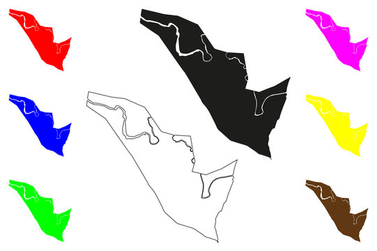 Sittwe city (Republic of the Union of Myanmar, Burma) map vector illustration, scribble sketch Akyab or Sittway map
