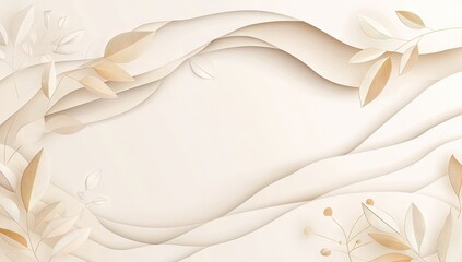 Elegant, layered paper design with delicate leaves