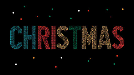 Colorful Christmas text with decorative dots