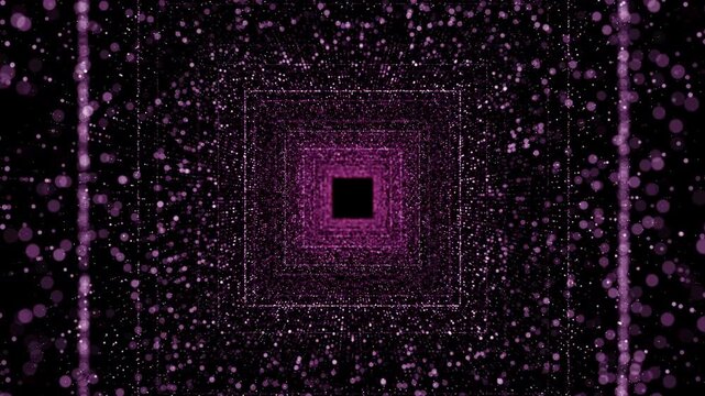 Fantastic animate of an astral tunnel or travel wormhole with neon lights and brights. Concept of space, energy , Abstract pink vortex time portal motion background.