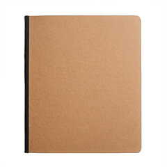 Fototapeta premium Closed notebook with soft gray cover, top view, no background. PNG