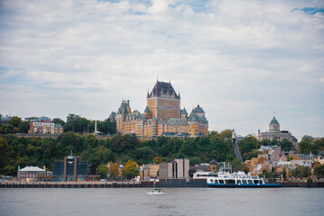 View of downtown Quebec City and the St. Lawrence River waterfront