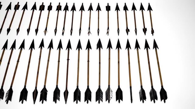 Many wooden arrows with black tips