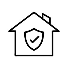 Obraz premium House with a shield displaying a checkmark for security