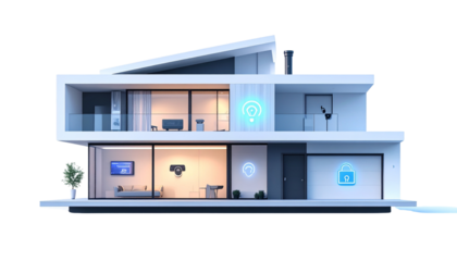 Smart Home Automation Devices Collection, Isolated on White Background