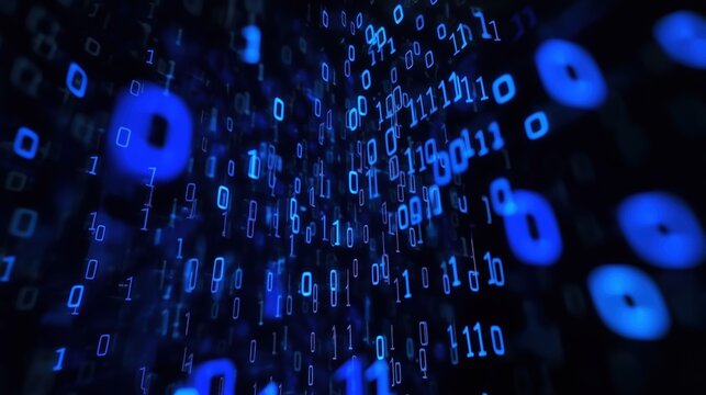 Digital Data Stream: Binary Code - Powered by Adobe