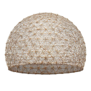 A large, round object made of wire and string