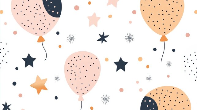 Whimsical Balloon and Star Pattern