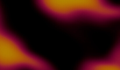 Orange gradient wavy frame on black background with grain texture. Fire heat gradient background....