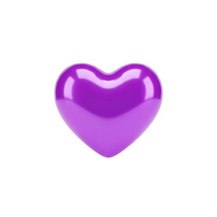 Glossy purple heart on a black background symbolizing love and affection in digital art design