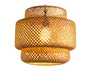  Handcrafted Woven Basket Ceiling Light Fixture, Hanging Pendant Design, isolated on transparent background