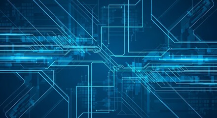 Fototapeta premium Abstract blue digital circuit board background