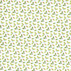 Seamless repeating Christmas holly pattern, leaves and berries on a white background. Festive design for wrapping paper, textiles, and holiday backgrounds. Christmas texture for seasonal design.