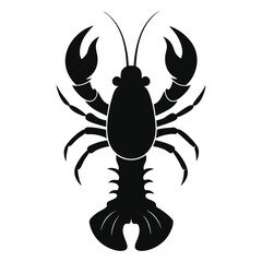 Minimal Lobster Logo Design in Silhouette Style