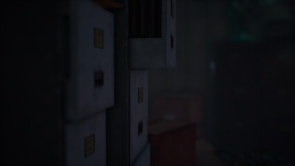 A secluded area shines with subtle light, creating an atmosphere of mystery. Faded surfaces and shadows suggest untold stories waiting to be discovered. The scene invites curiosity and exploration.