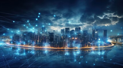 5G, 6G, Big data wireless network, high speed internet, cloud computing or connect diagram technology, Data storage, service, synchronize, online, financial, Connectivity global, smart city, Gen AI