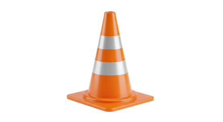 Isolated orange traffic cone with silver stripes on black background video 4k