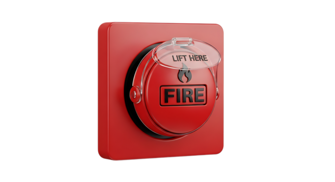 A red fire alarm with a clear cover on a black background close up video 4k