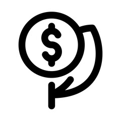 Fototapeta premium Investment flat minimal outline icon representing financial growth, business strategy, and modern money management design