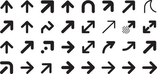 Black arrow icon big sets Vector arrow illustration