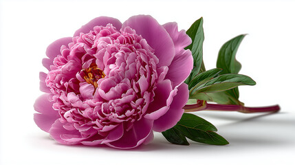 a lush purple peony blossom on a clean white background., isolate on white background