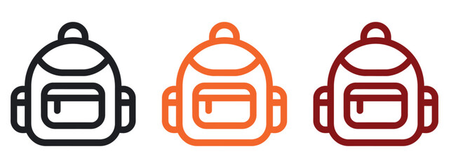 Minimalist Simple Backpack Icon Vector Illustration. Ideal for Website UI/UX, Travel App, School, Camping, and Luggage Design.