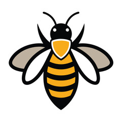 Minimal Honey Bee Logo Design in Silhouette Style