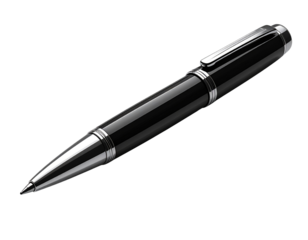 Sleek Black Ballpoint Pen — Minimal Studio Shot