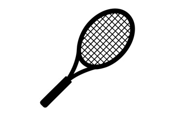 Tennis racket black icon, Tennis racket silhouette art

