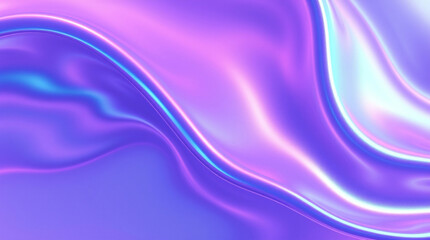 Obraz premium Abstract flowing iridescent purple and pink liquid waves with a metallic sheen and subtle holographic effects