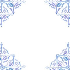 Watercolor snowflakes frame, border, New Year, Christmas, winter holidays card design, intricate details, ornamental, png with transparent background, hand painted   