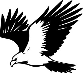 Wild eagle flying silhouette symbol of freedom vector