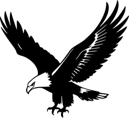 Soaring eagle silhouette graphic for wildlife theme