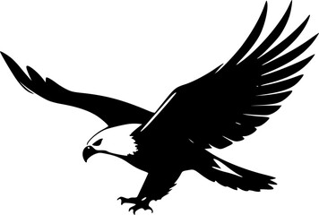 Silhouette of an eagle spreading wings design illustration