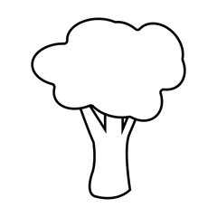 Black Outline Broccoli Tree Icon, Vegetable, Healthy Food, and Produce Vector