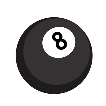 Classic Black 8 Ball Billiards Icon Vector Illustration for Pool Game and Fortune Telling
