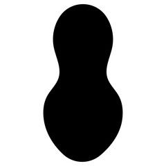 Minimal Black Silhouette Icon of a Peanut Shape
