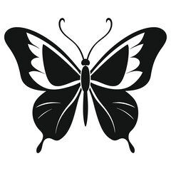 Abstract Butterfly Silhouette on White Background