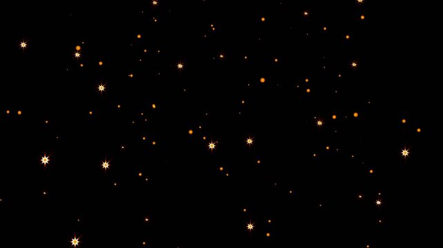 Loopable Background. Golden Glitter Stars Rising Upward