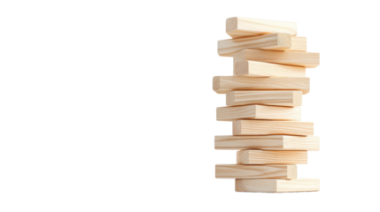 Jenga Tower on Transparent Background