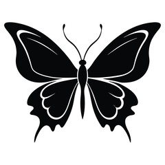 Abstract Butterfly Silhouette on White Background