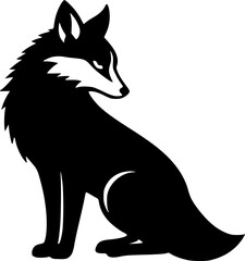 Elegant fox silhouette vector illustration isolated on white
