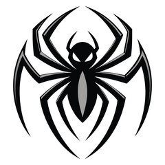Bold Spider logo Design in Tattoo Style