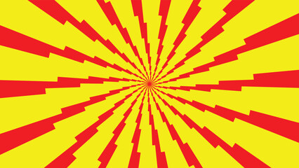 Vibrant red and yellow radial burst background with dynamic lightning bolt shapes