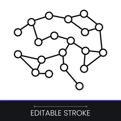 Decentralized Network Connection Outline Icon