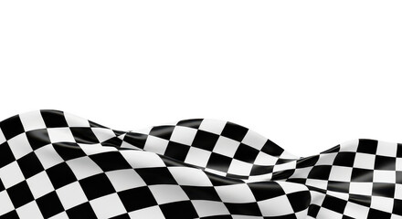 Fototapeta premium Waving checkered flag on black top on transparent background