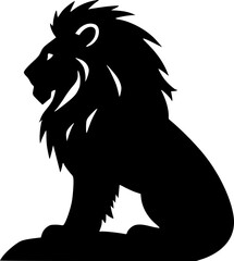 Lion head silhouette design for tattoo and emblem